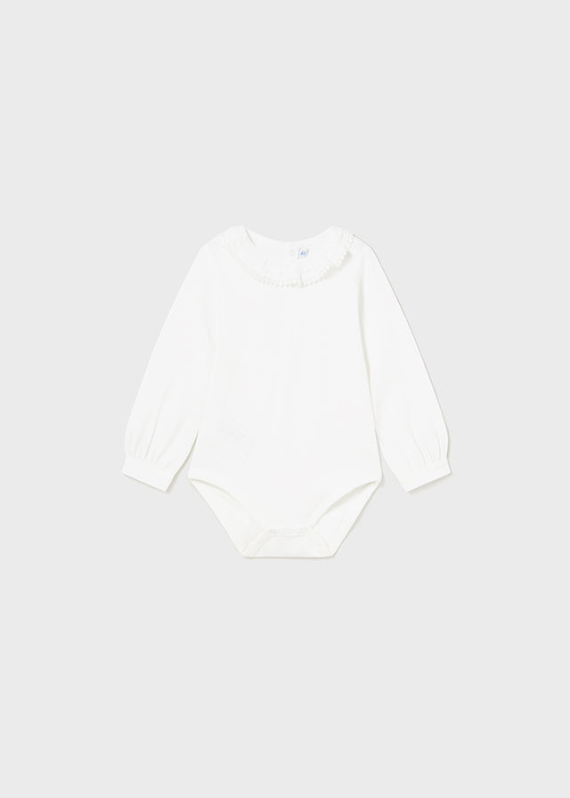 || Mayoral || Basis romper wit met kraag - Baby