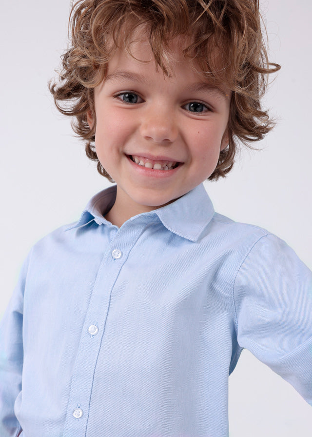 || Mayoral || Basis overhemd met twill blauw - Mini