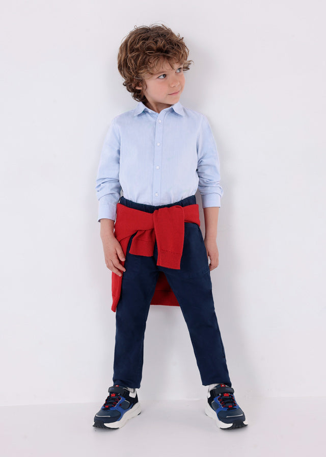 || Mayoral || Basis overhemd met twill blauw - Mini