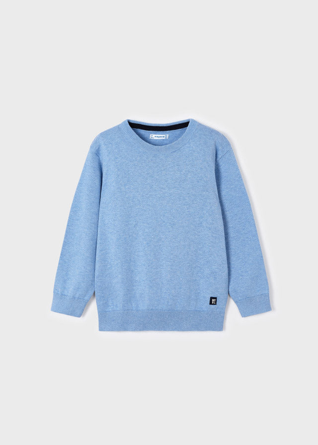 || Mayoral || Basis katoenen blauw mêlee trui - Mini