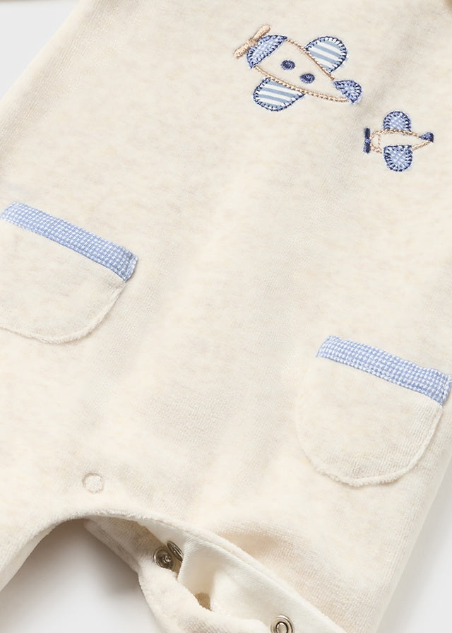 || Mayoral || Velours boxpak vliegtuig - Newborn