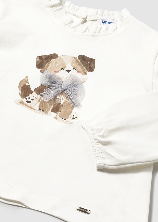 || Mayoral || T-shirt met hond en tule strikje