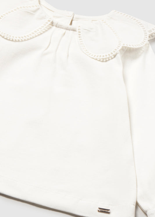 || Mayoral || T-shirt met broderie kraagje