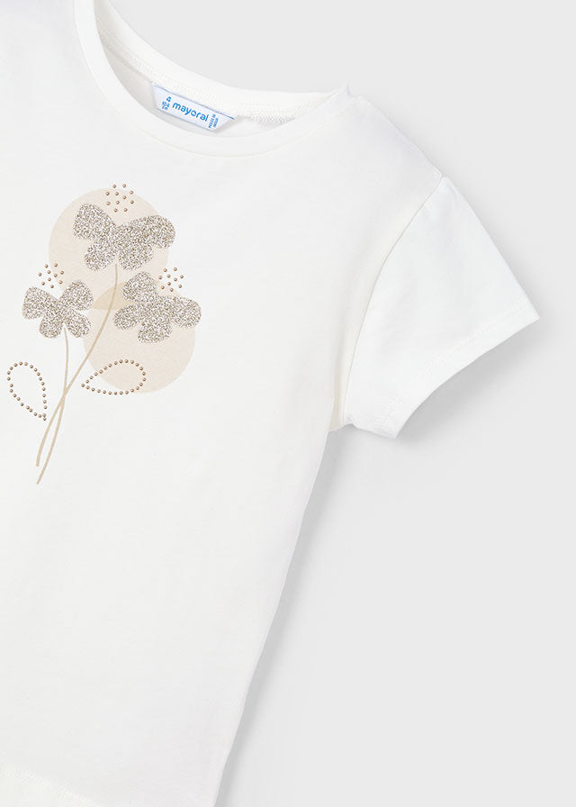 || Mayoral || Basis t-shirt met glinster print