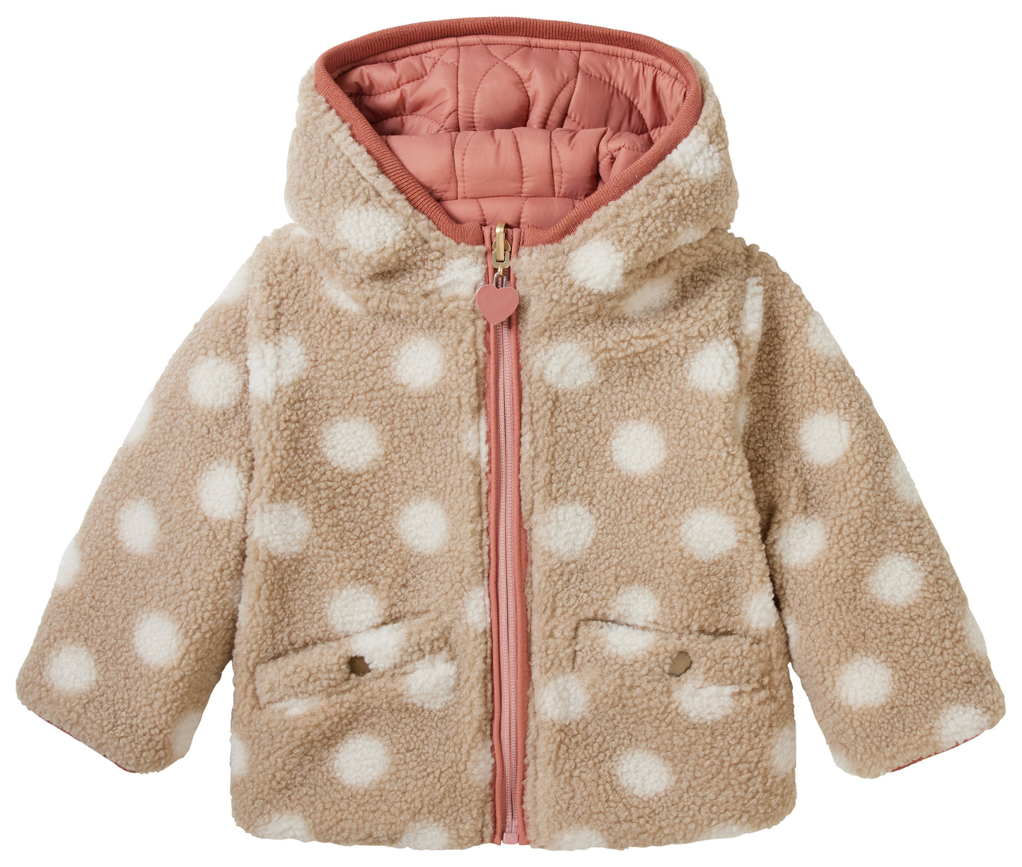|| Noppies || Reversible winterjas teddy - Oud roze