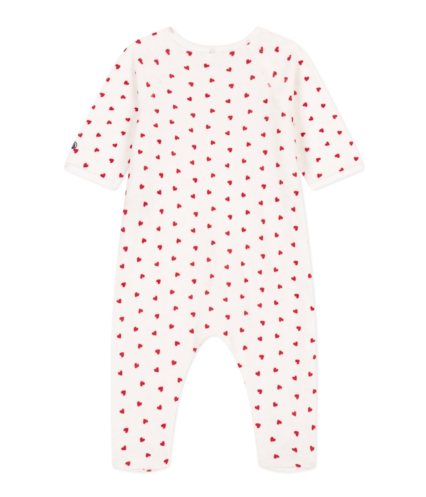 || Petit Bateau || Fluwelen boxpak met voetjes - Hartjes