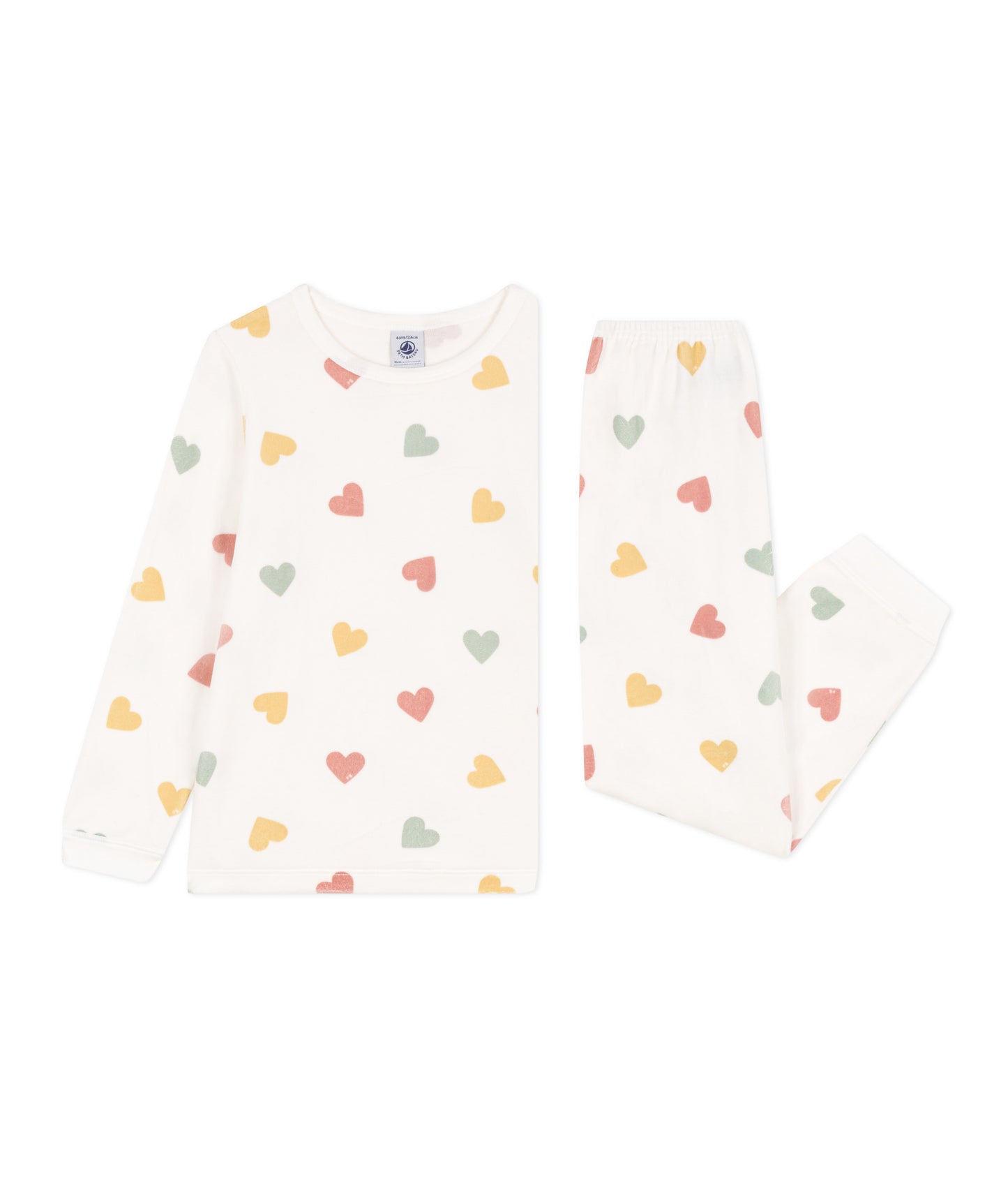 || Petit Bateau || Fluwelen pyjama met hartjes print