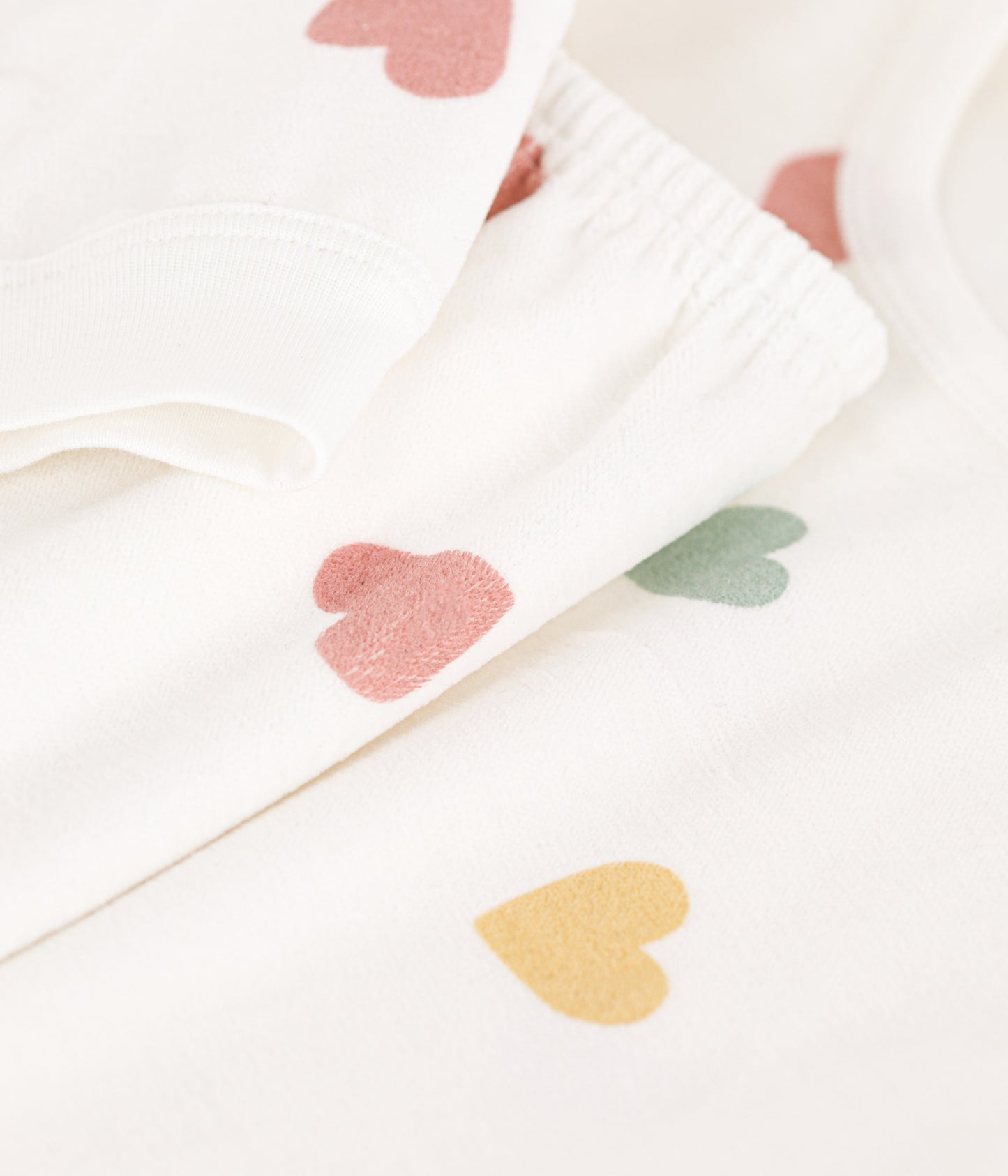 || Petit Bateau || Fluwelen pyjama met hartjes print