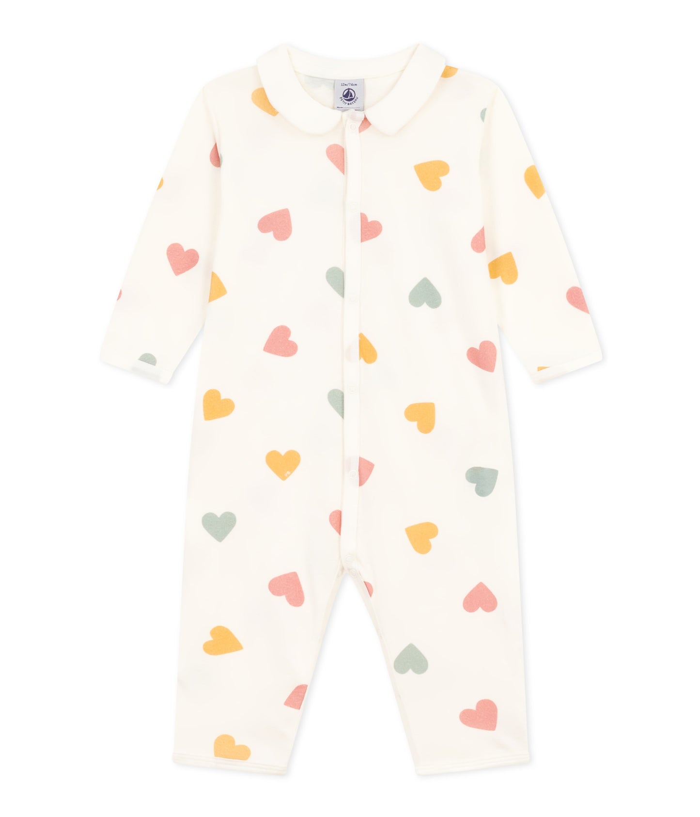 || Petit Bateau || Boxpak zonder voetjes - Gekleurde hartjes