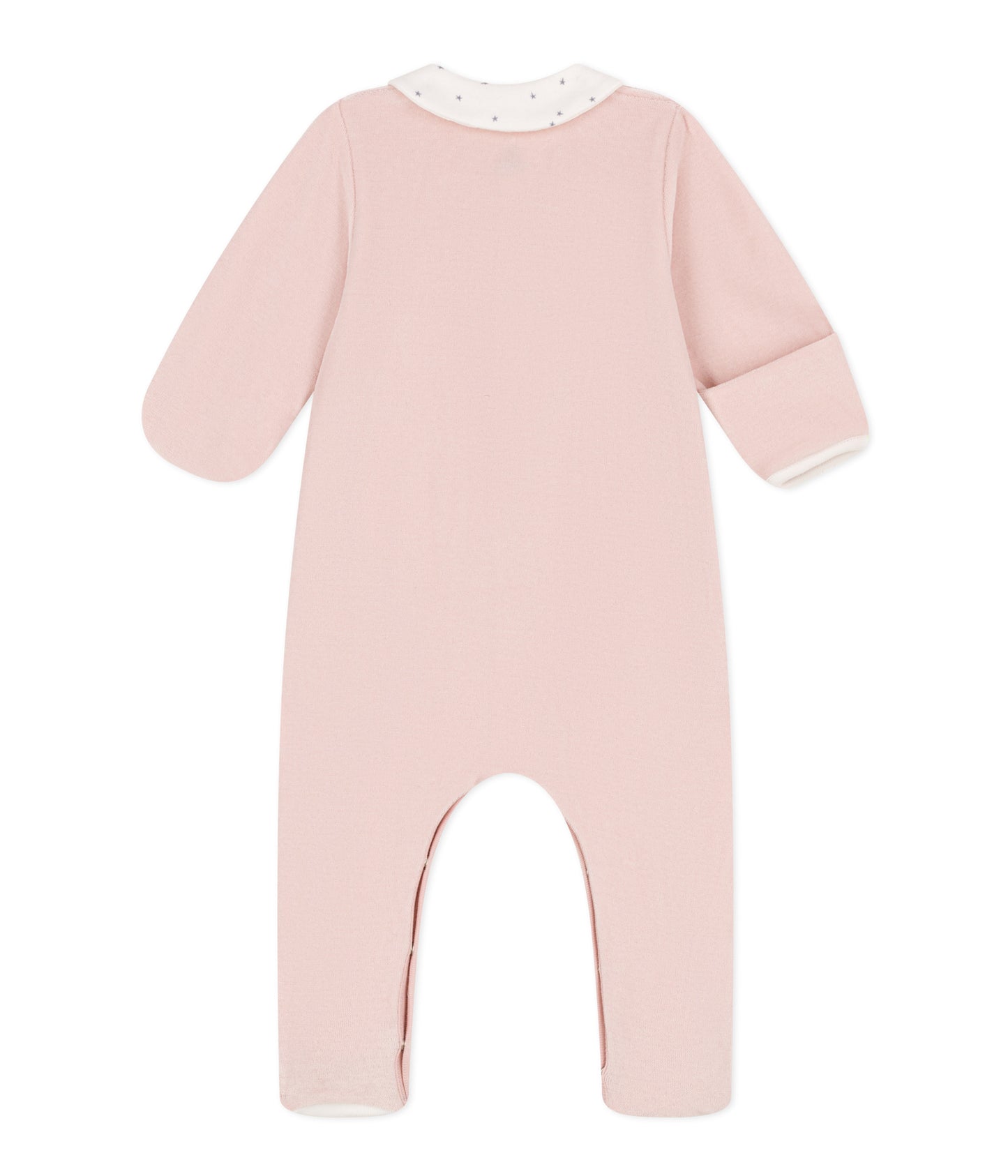 || Petit Bateau || Basis fluwelen boxpak met voetjes en kraagje - roze