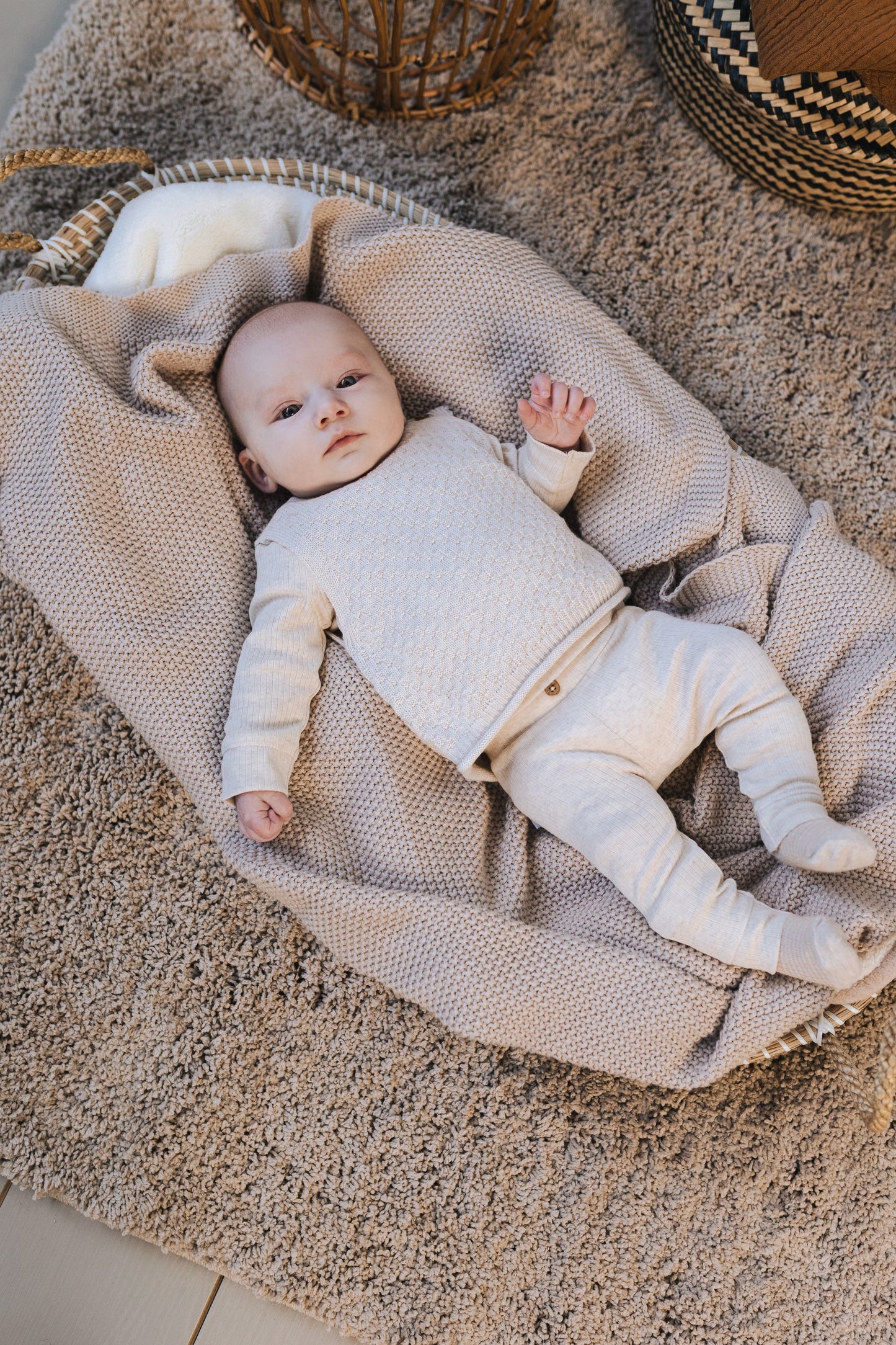 || Noppies || Unisex broek rib - Oatmeal
