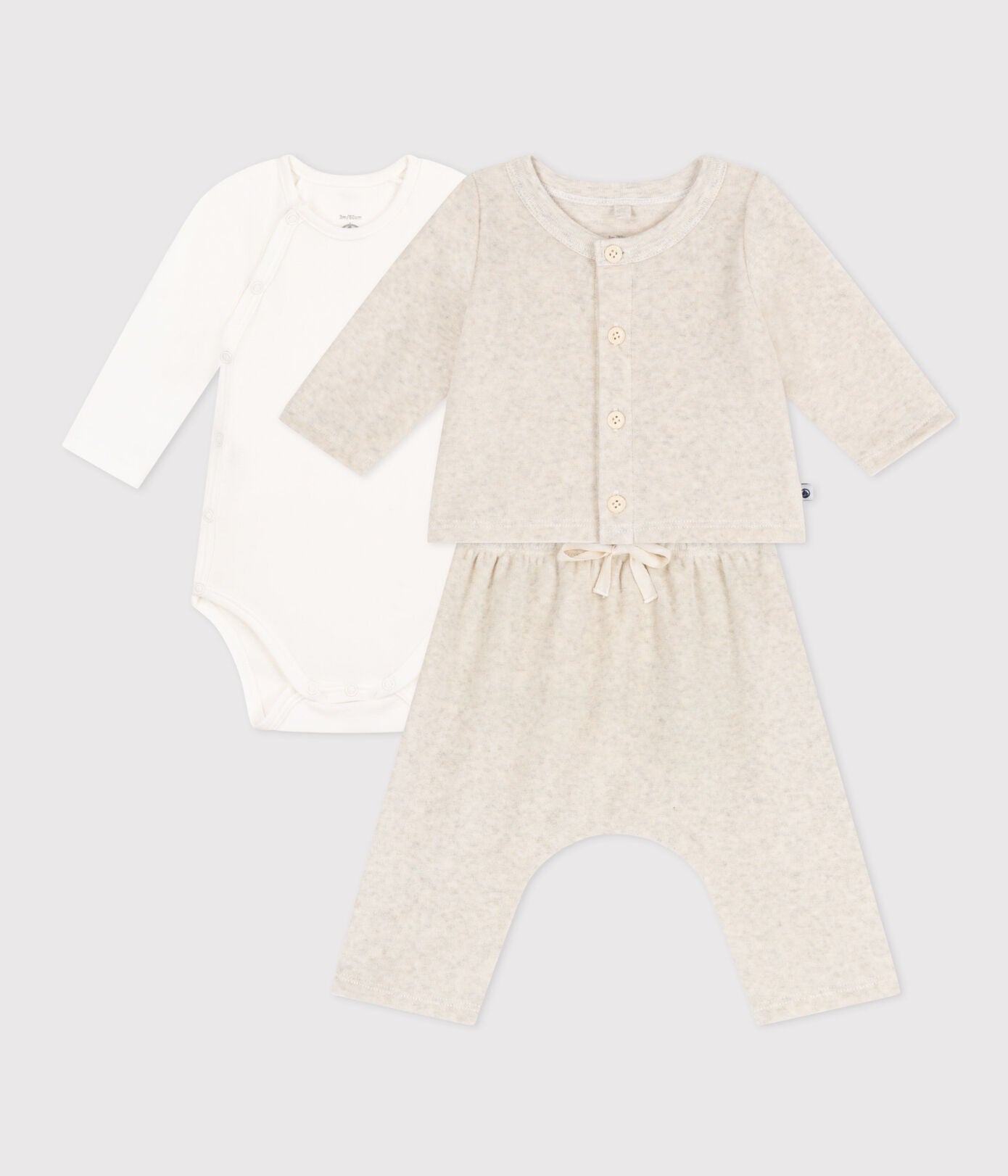 || Petit Bateau || Velours newborn set