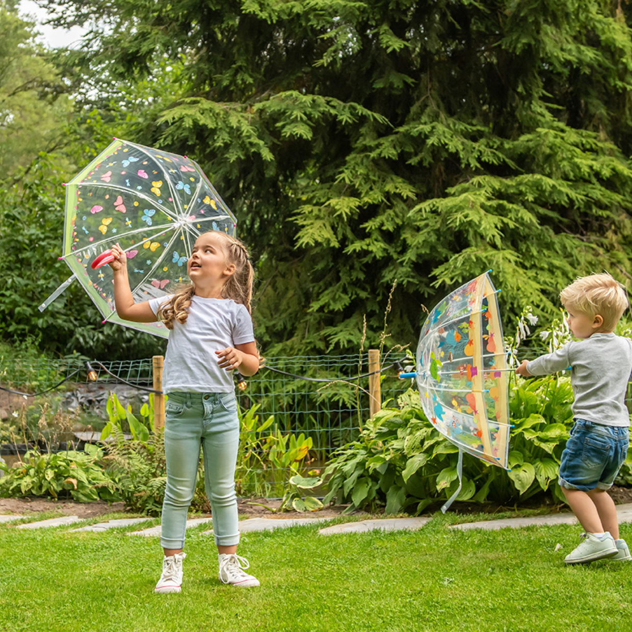 || Esschert Design || Kinderparaplu doorzichtig - Vlinders