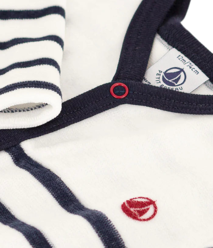 || Petit Bateau || Fluwelen boxpak met voetjes - Strepen