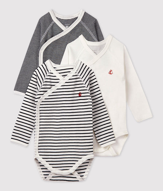 || Petit Bateau || Basis set overslagromper lange mouwen - Strepen