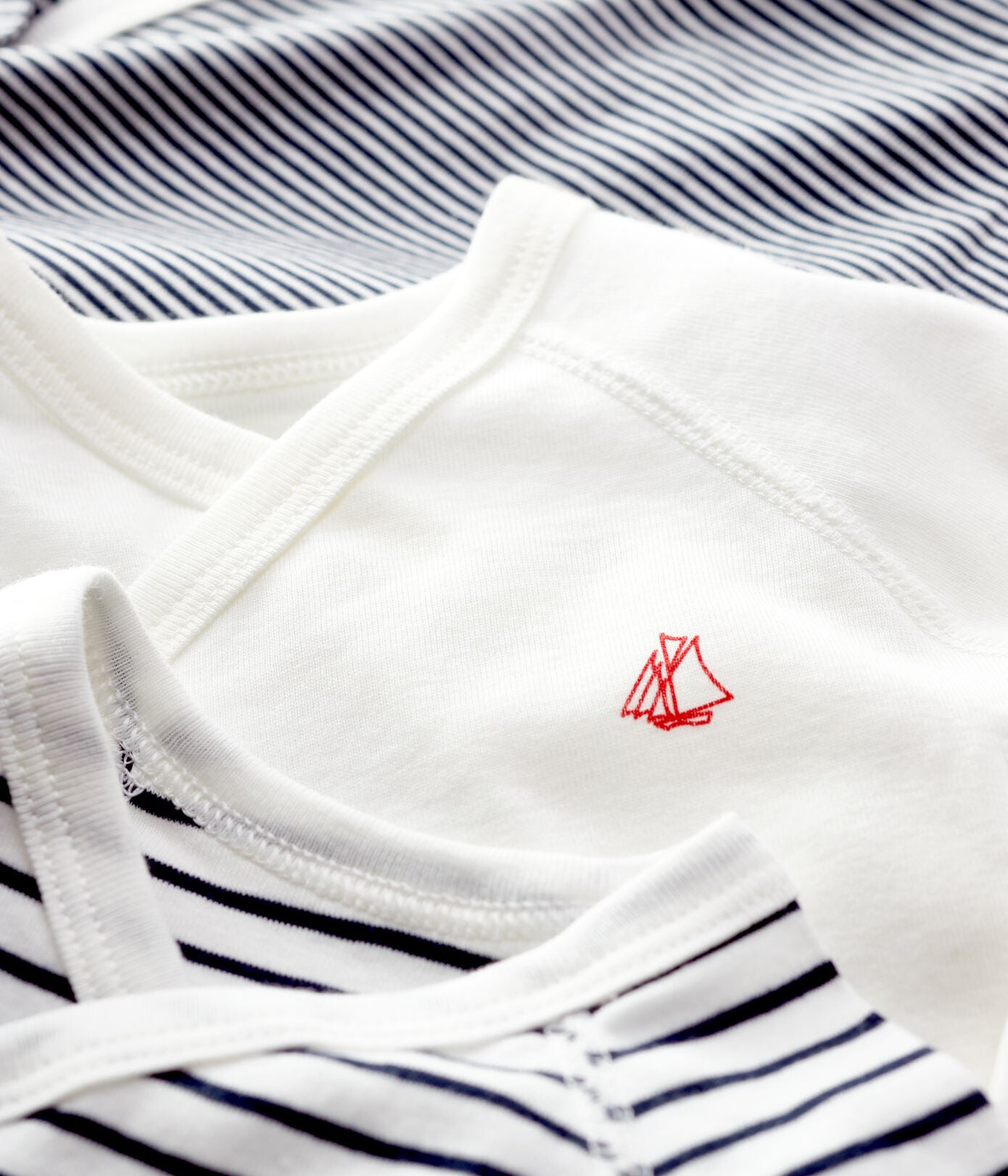 || Petit Bateau || Basis set overslagromper lange mouwen - Strepen