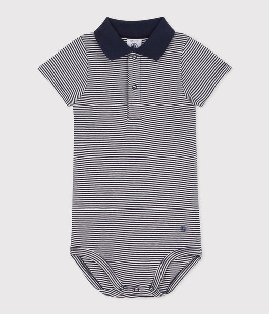 || Petit Bateau || Polo romper met korte mouwen - Gestreept