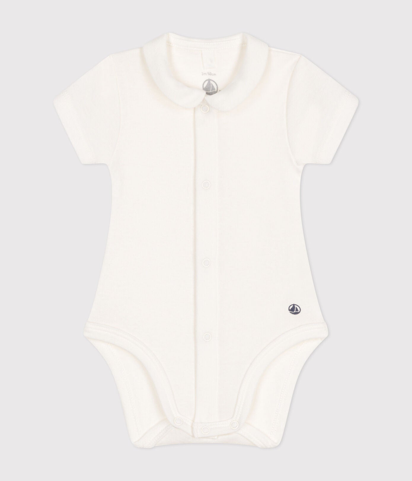 || Petit Bateau || Basis babyromper voorsluiting met korte mouwen & Peter Pan-kraag