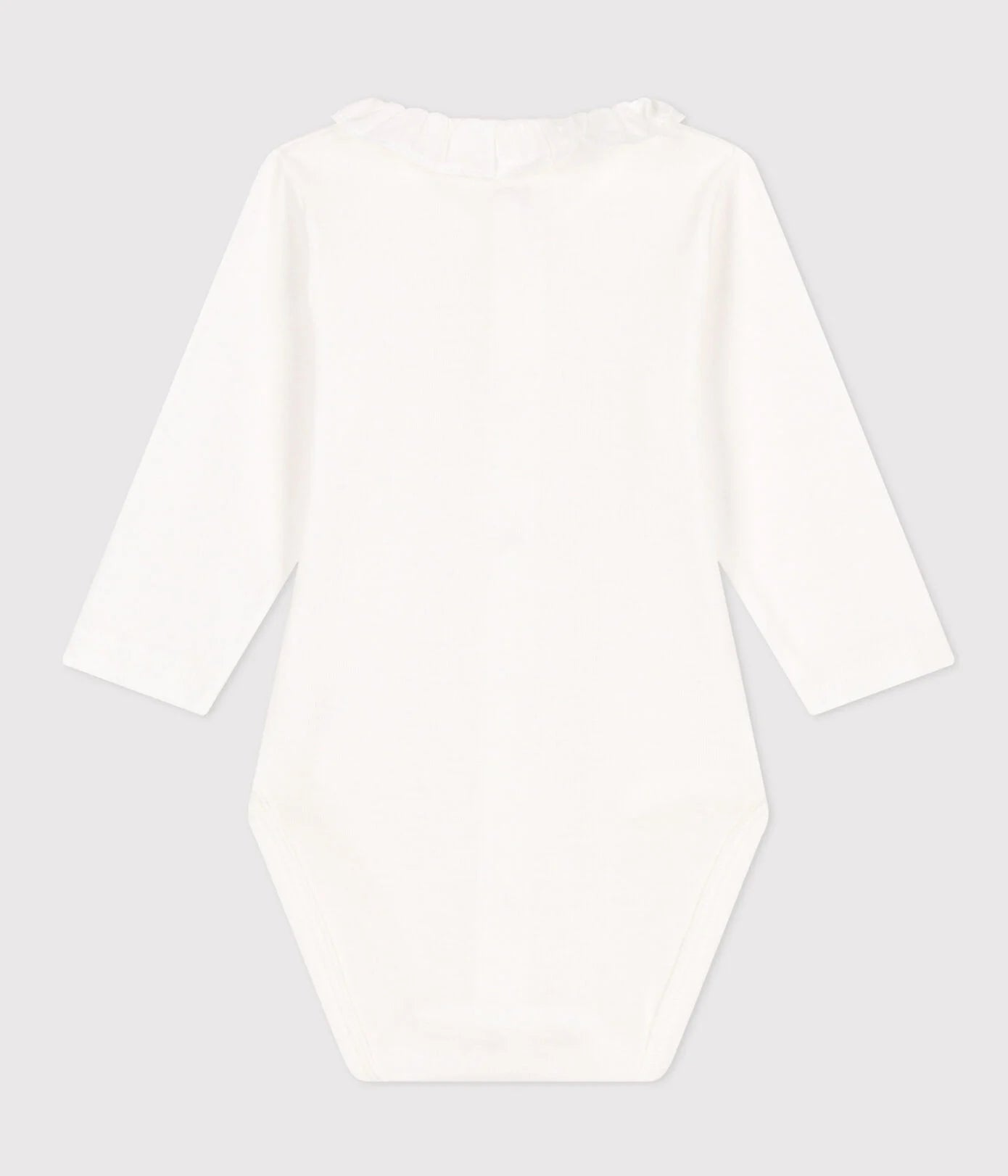 || Petit Bateau || Basis meisjes babyromper voorsluiting met kraagje - Wit