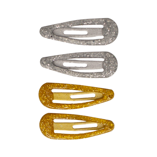 || Your Little Miss || Baby haarspeldjes - gold silver glitter