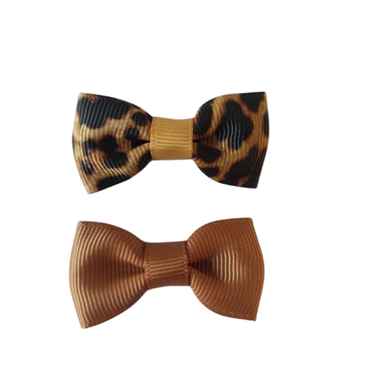 || Your Little Miss || Baby haarspeldjes met strikje - Leopard Love