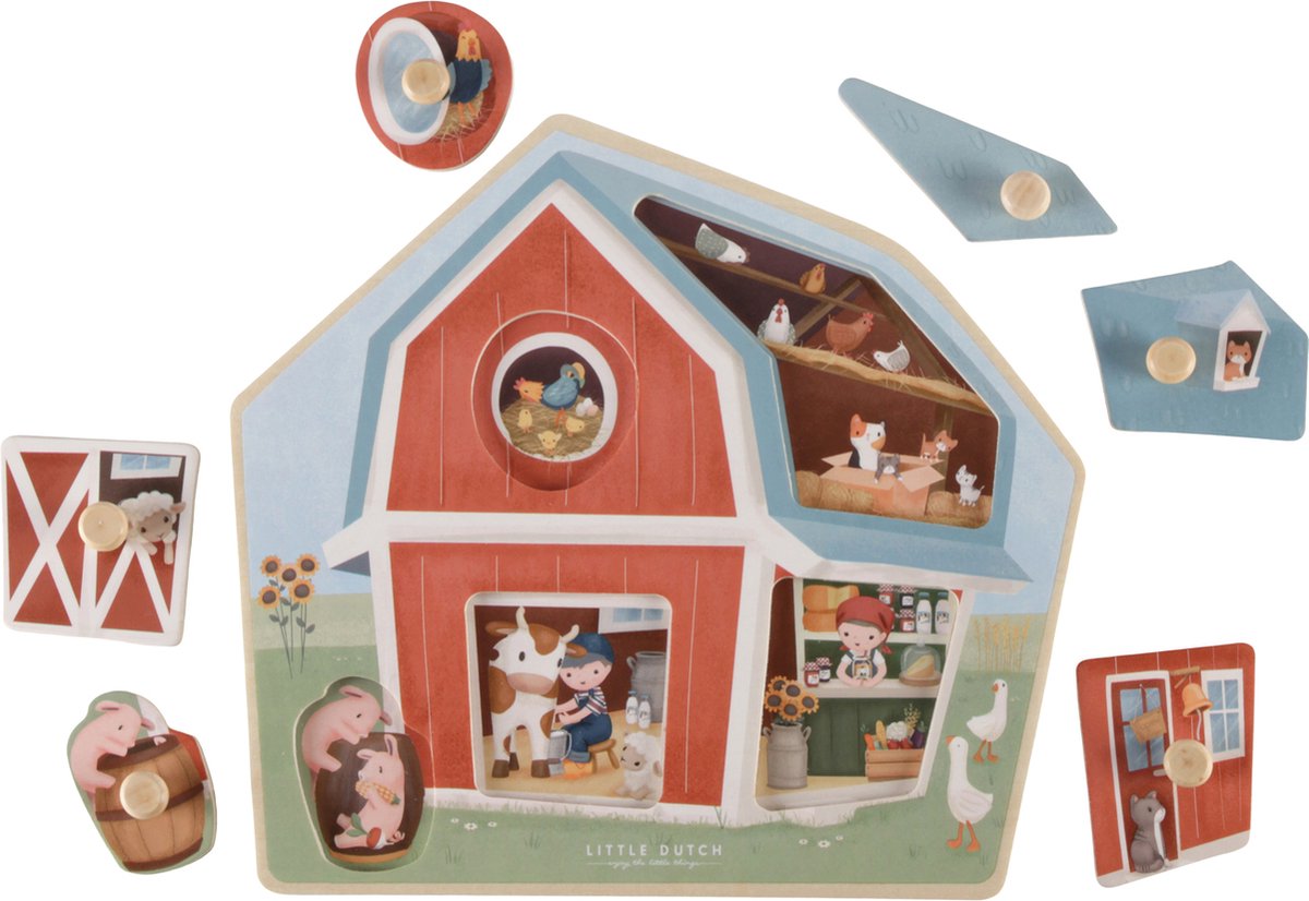 || Little Dutch || Houten puzzel - Farm