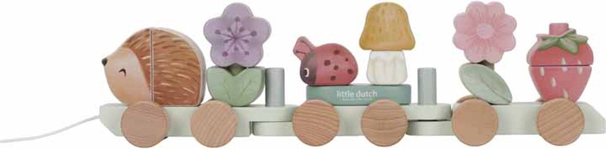|| Little Dutch || Houten blokkentrein met egel - Fairy Garden