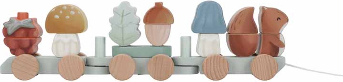|| Little Dutch || Houten blokkentrein met eekhoorn - Forest Friends