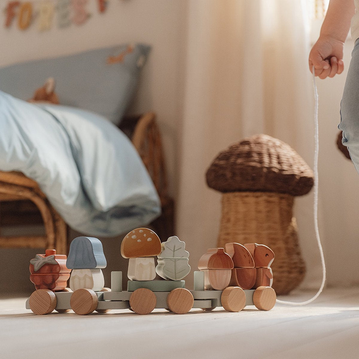 || Little Dutch || Houten blokkentrein met eekhoorn - Forest Friends