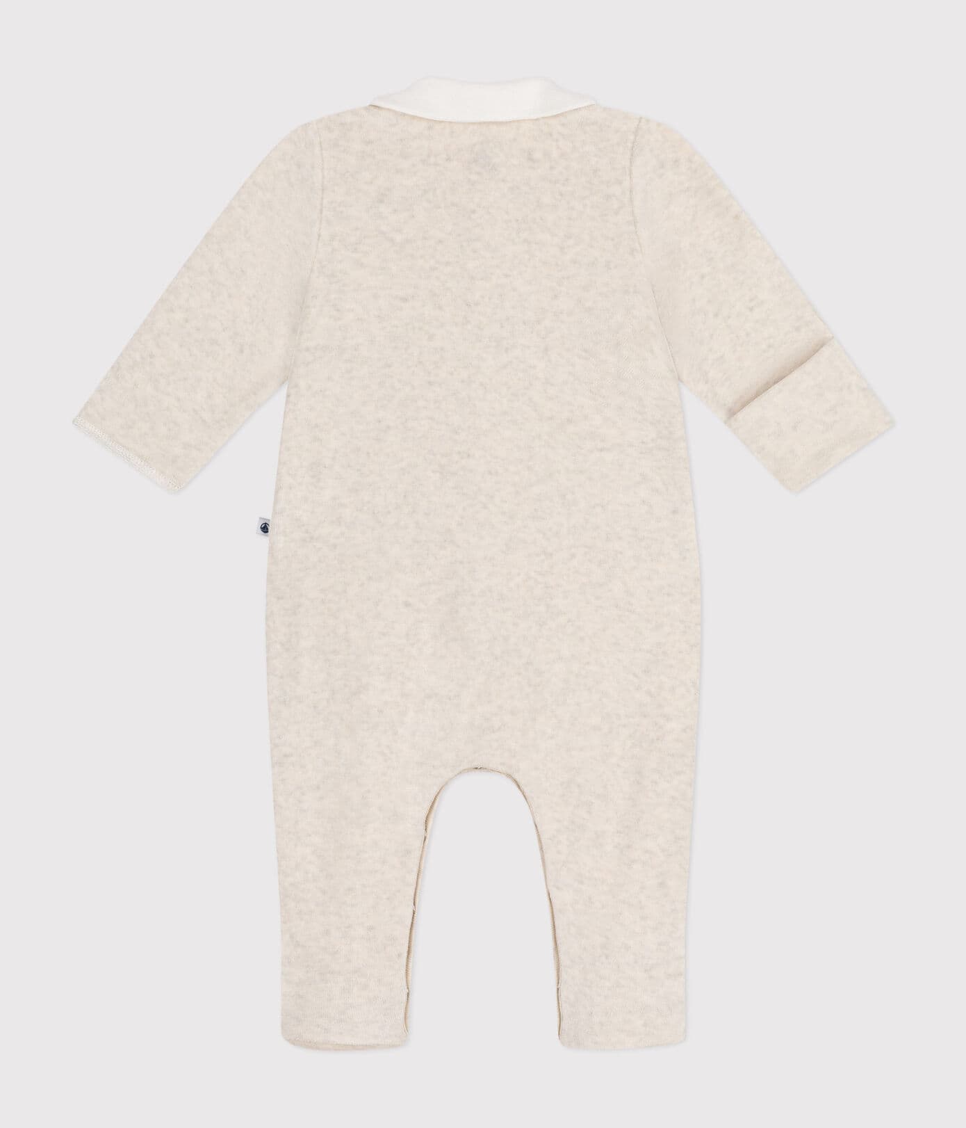|| Petit Bateau || Basis fluwelen boxpak met voetjes - Beige
