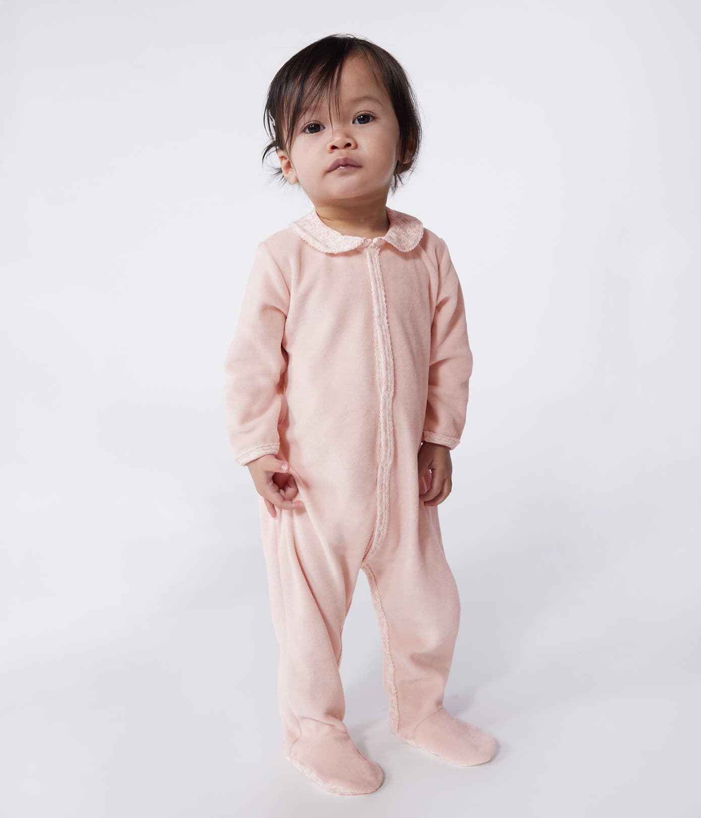 || Petit Bateau || Fluwelen boxpak met kraagje en bloemetjes