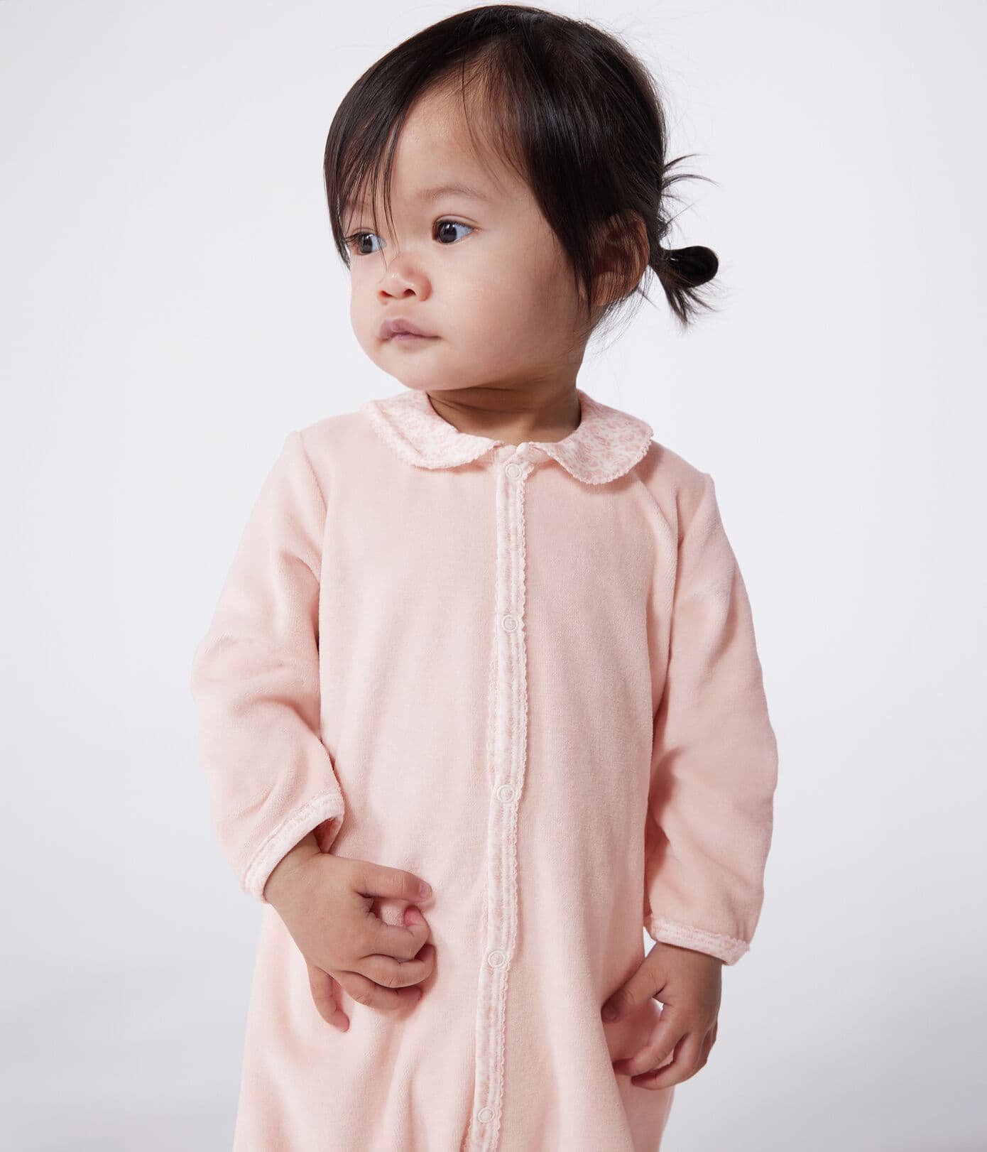 || Petit Bateau || Fluwelen boxpak met kraagje en bloemetjes