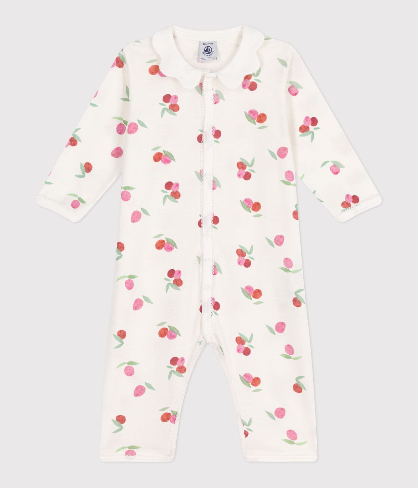 || Petit Bateau || Pyjamapak zonder voetjes met kraag - Kersen