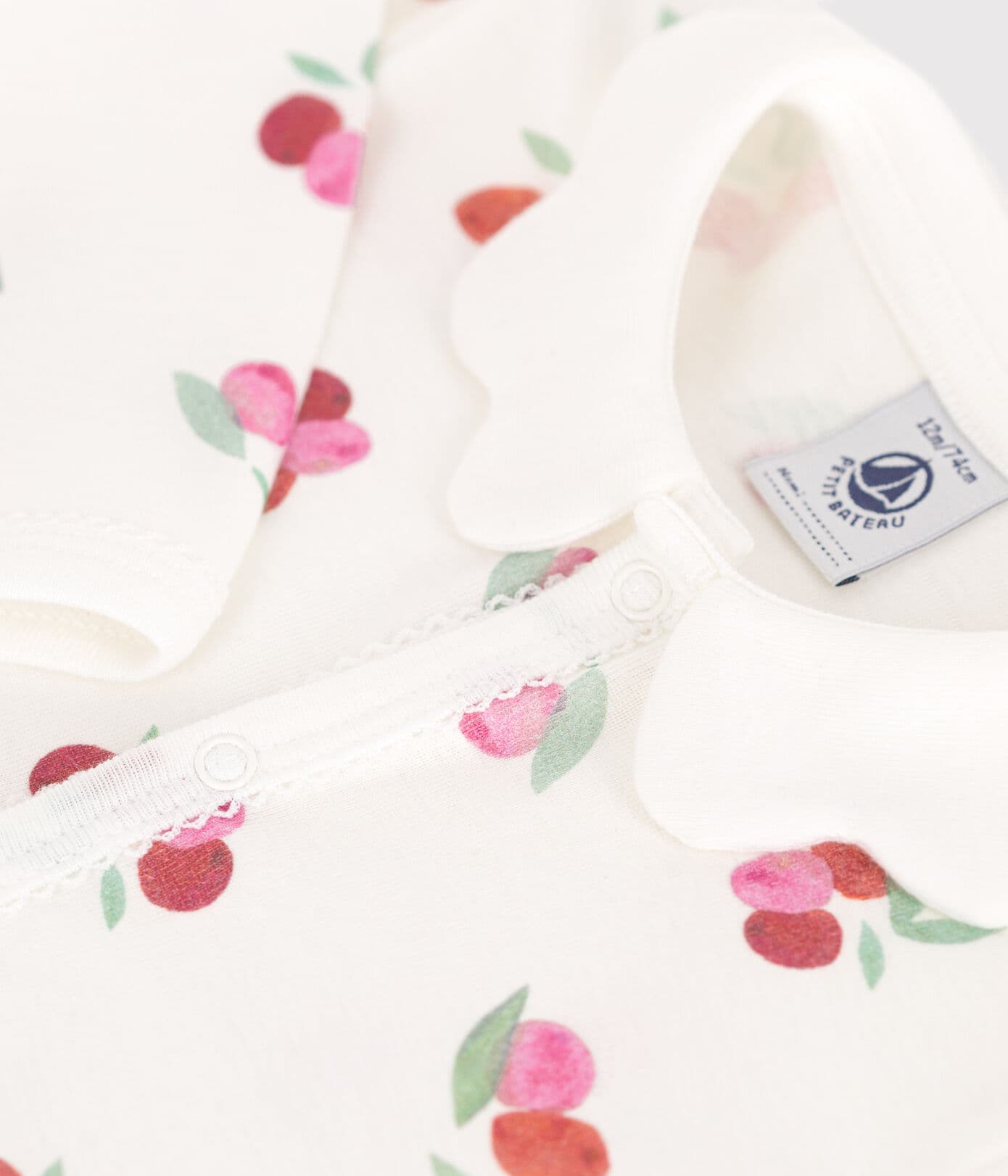 || Petit Bateau || Pyjamapak zonder voetjes met kraag - Kersen