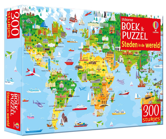 || Usborne || Boek & puzzel - Steden in de wereld