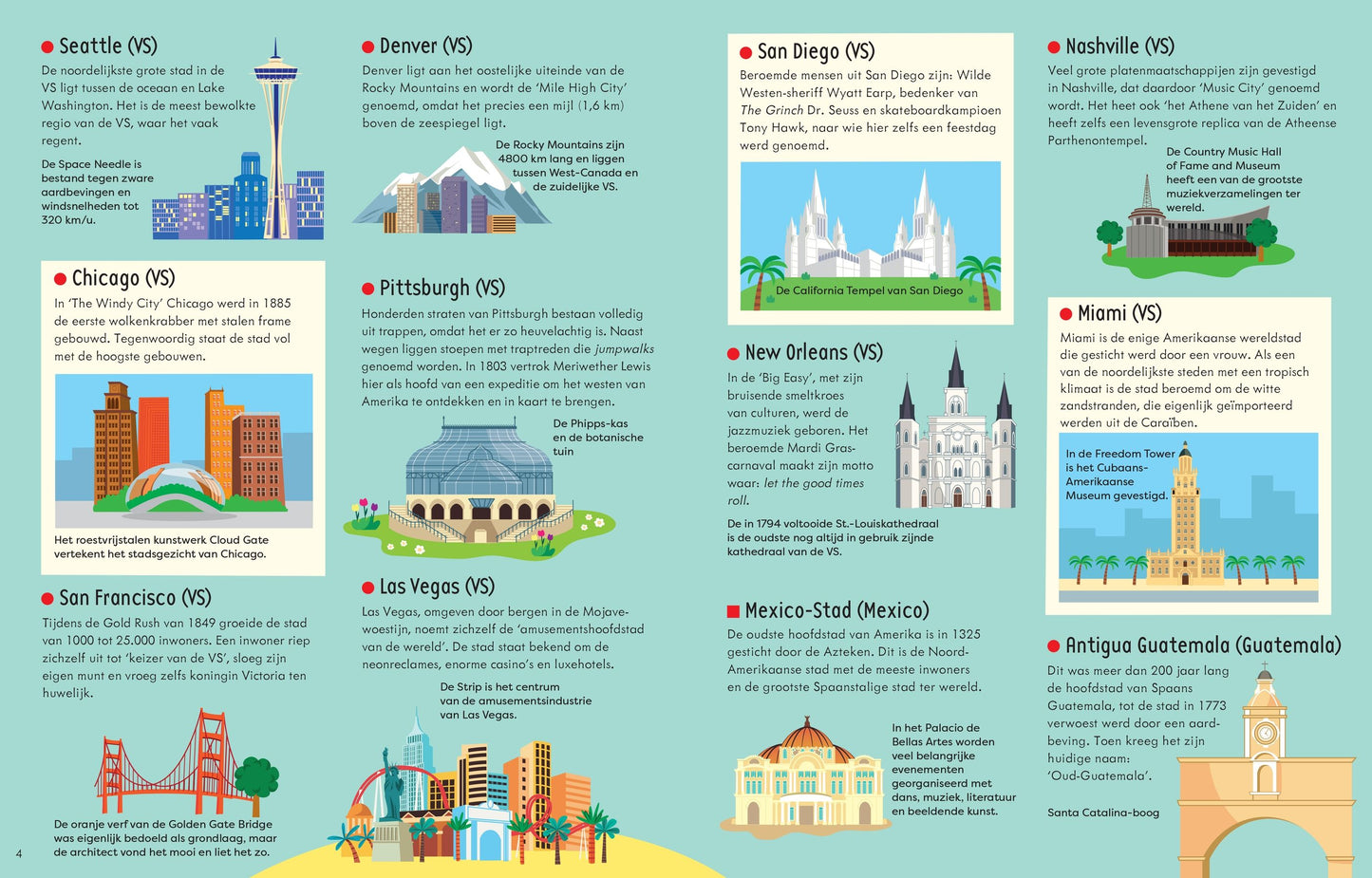 || Usborne || Boek & puzzel - Steden in de wereld