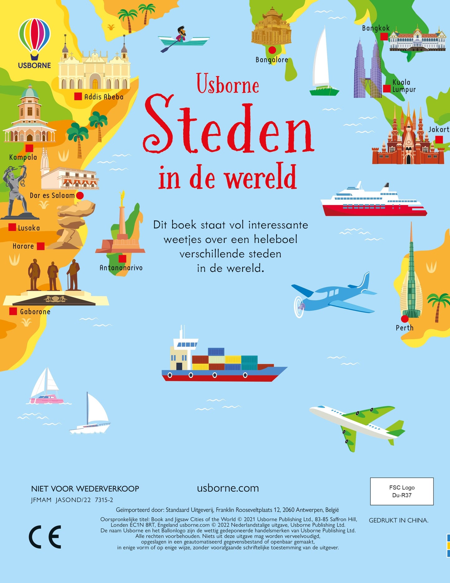 || Usborne || Boek & puzzel - Steden in de wereld