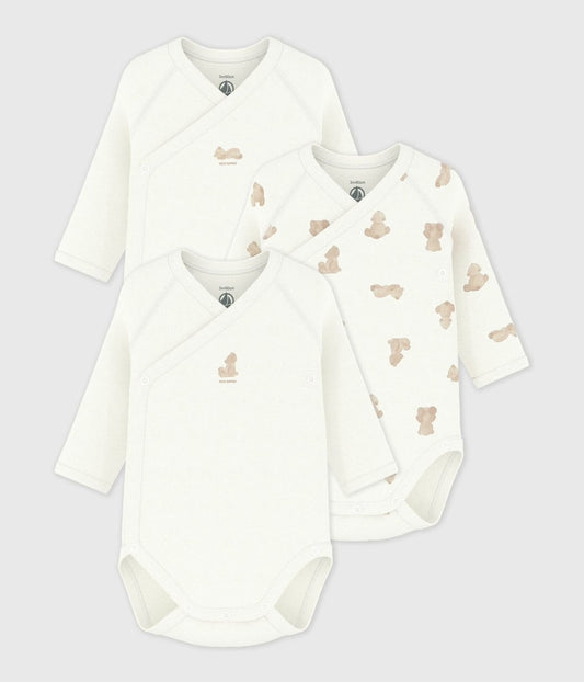 || Petit Bateau || Basis set overslagromper lange mouwen - Beren