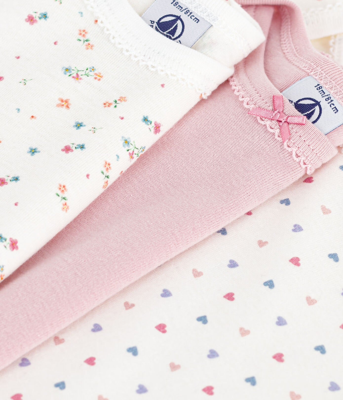 || Petit Bateau || Set romper lange mouwen - Hartjes