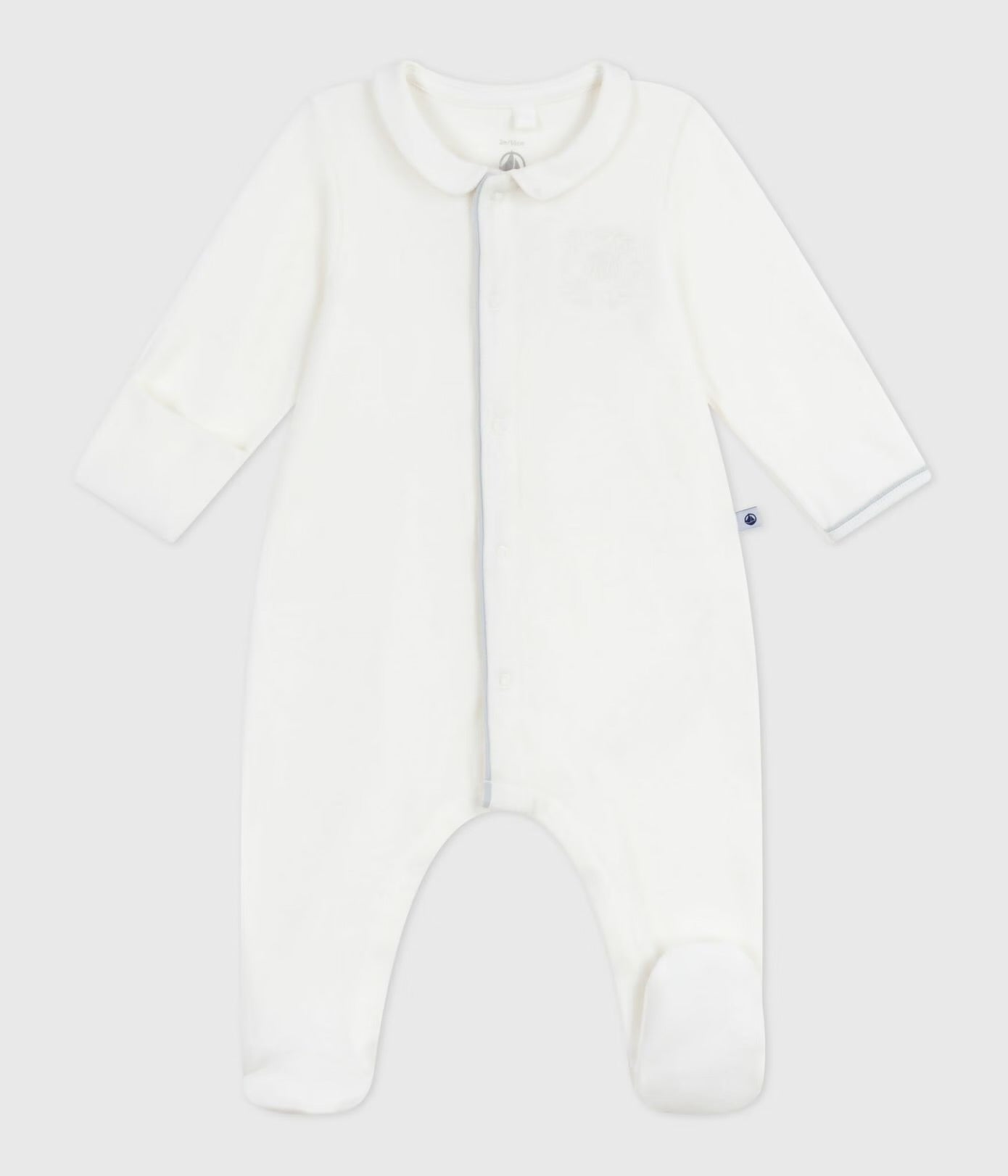 || Petit Bateau || Fluwelen boxpak met voetjes - Wit