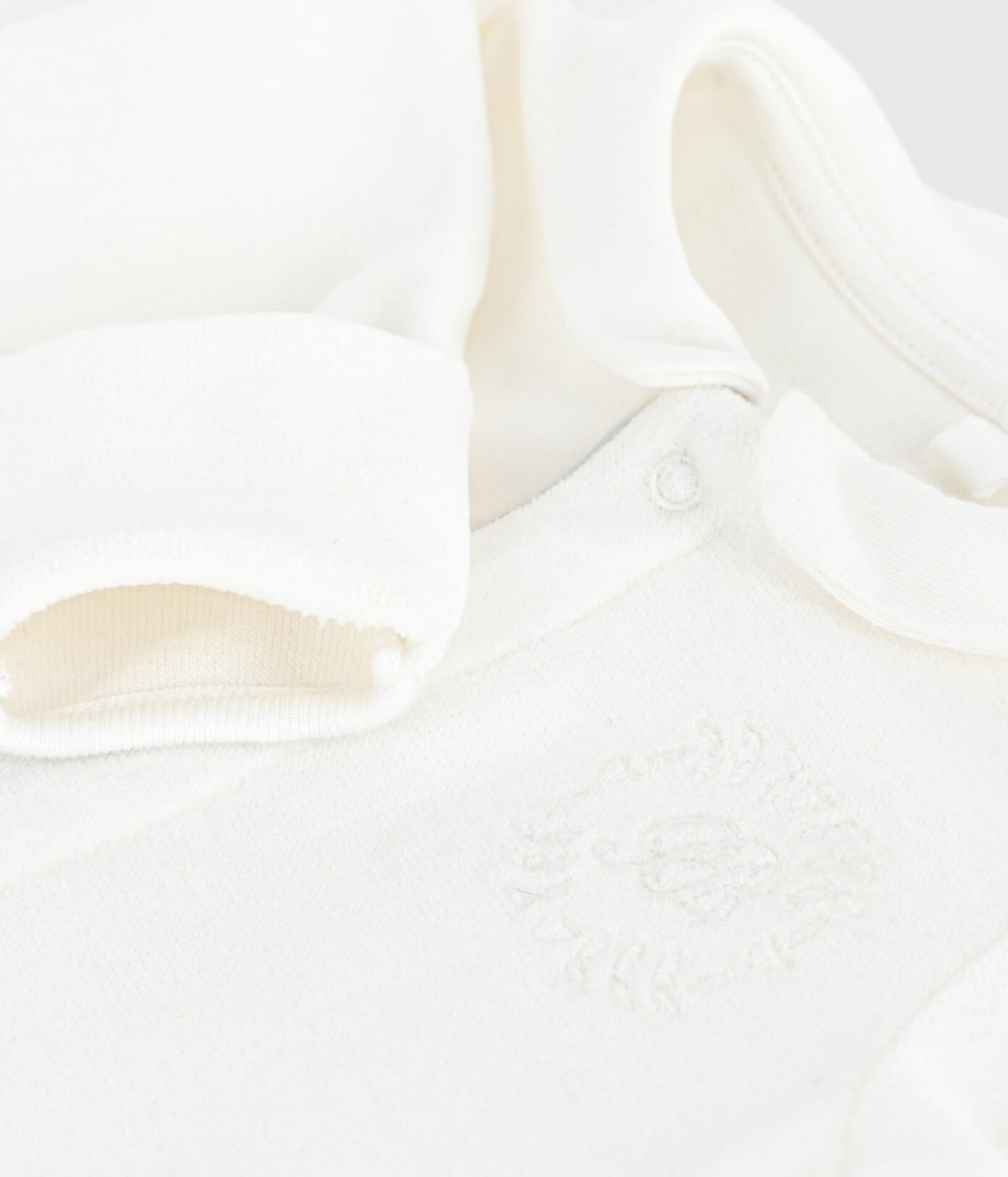 || Petit Bateau || Fluwelen boxpak met voetjes - Wit