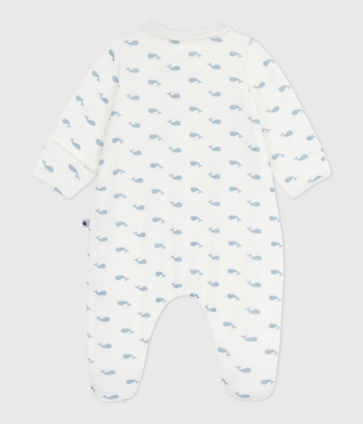 || Petit Bateau || Fluwelen boxpak met voetjes - Walvisjes