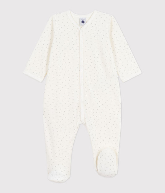 || Petit Bateau || Fluwelen boxpak met voetjes - Hartjes