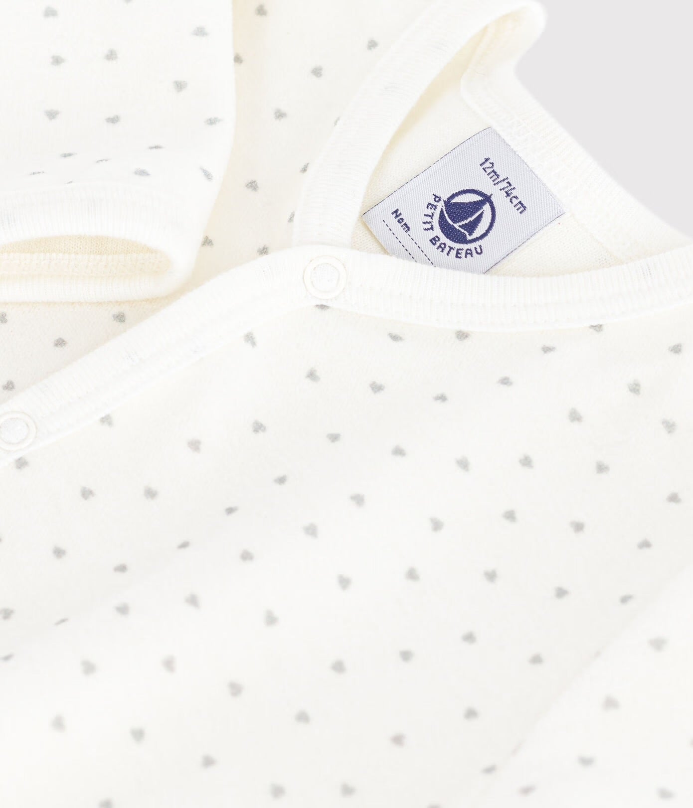 || Petit Bateau || Fluwelen boxpak met voetjes - Hartjes