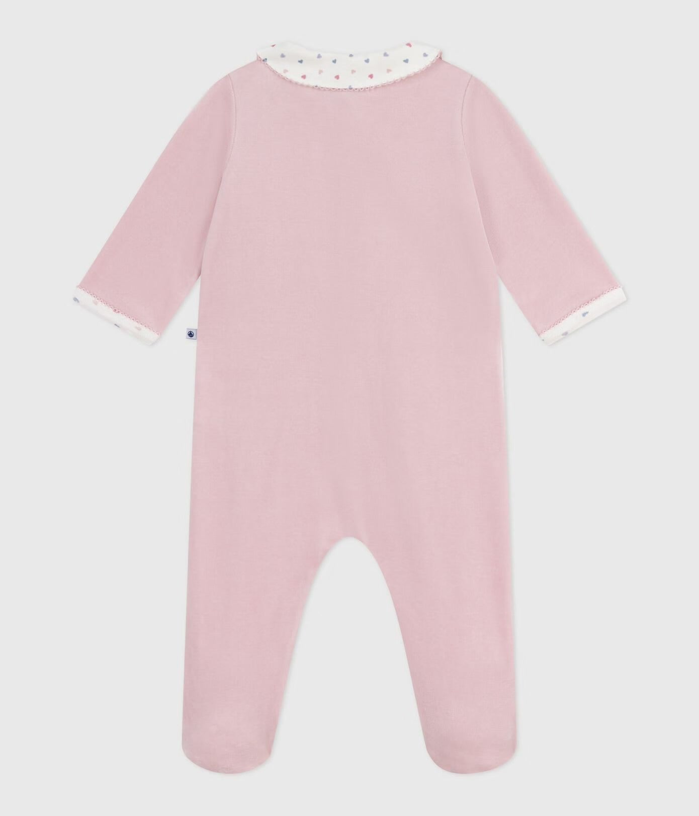 || Petit Bateau || Fluwelen boxpak met voetjes en kraagje - Hartjes
