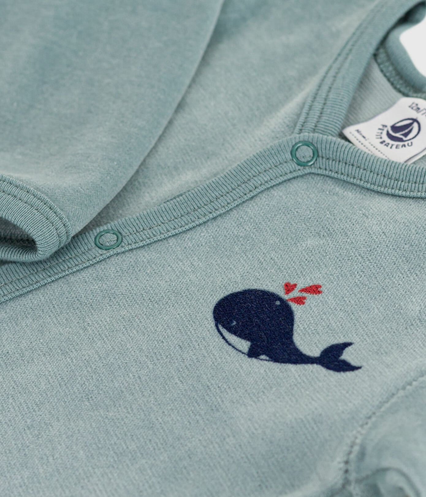 || Petit Bateau || Fluwelen boxpak met voetjes - Groen