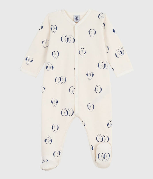 || Petit Bateau || Unisex katoenen boxpak met voetjes - Pinguins