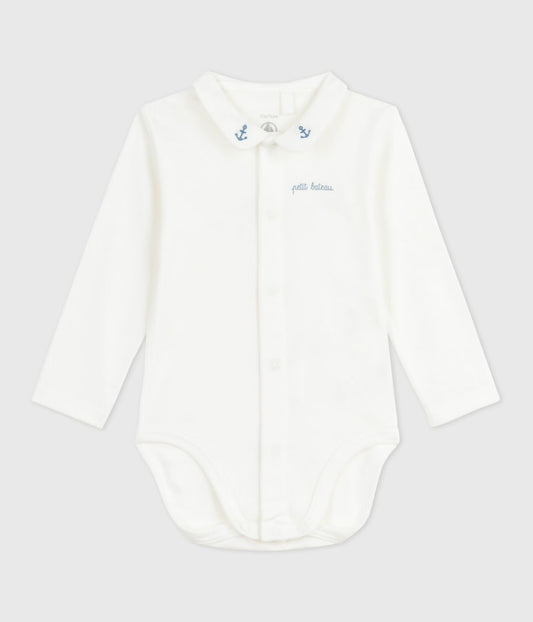 || Petit Bateau || Babyromper met kraagje - Anker
