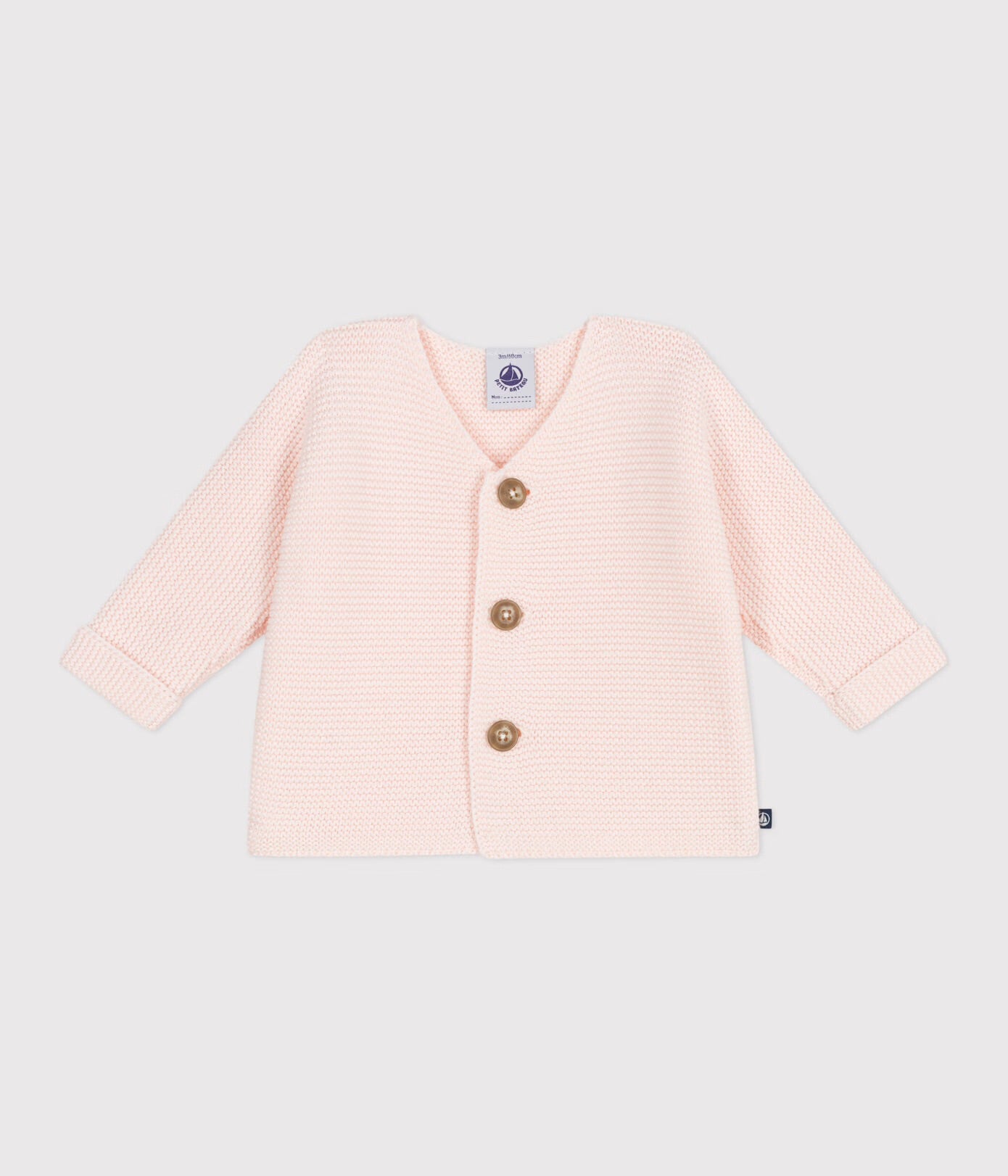 || Petit Bateau || Basis gebreid vest met knopen - Roze