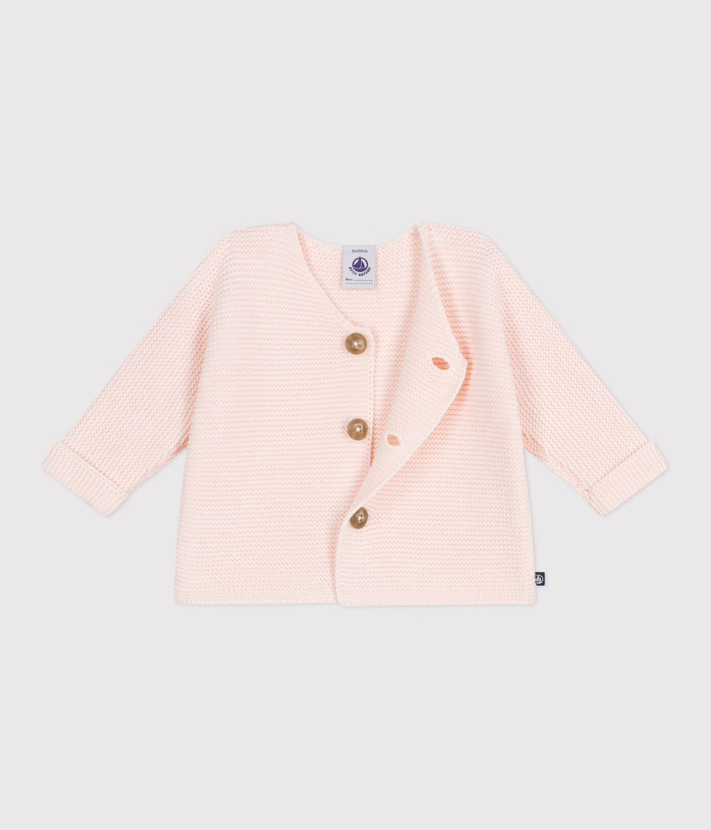 || Petit Bateau || Basis gebreid vest met knopen - Roze